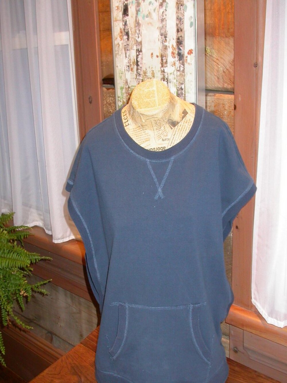 Blue Sleeveless Sweat Shirt